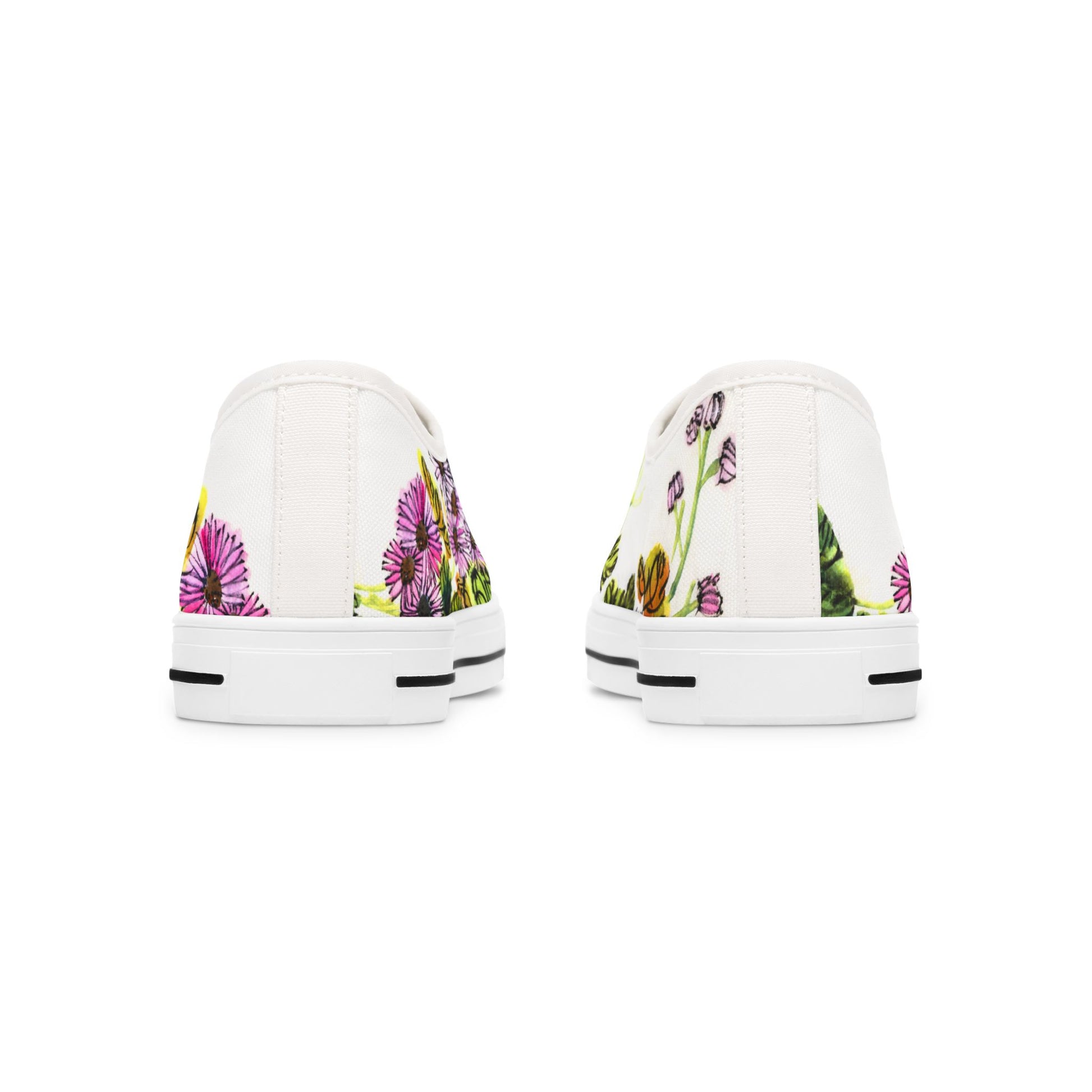 Floral Print Women&#039;s Low Top Sneakers, Casual Footwear, Spring Style, Eco-Friendly Gift, Everyday Comfort, Garden Party Shoes