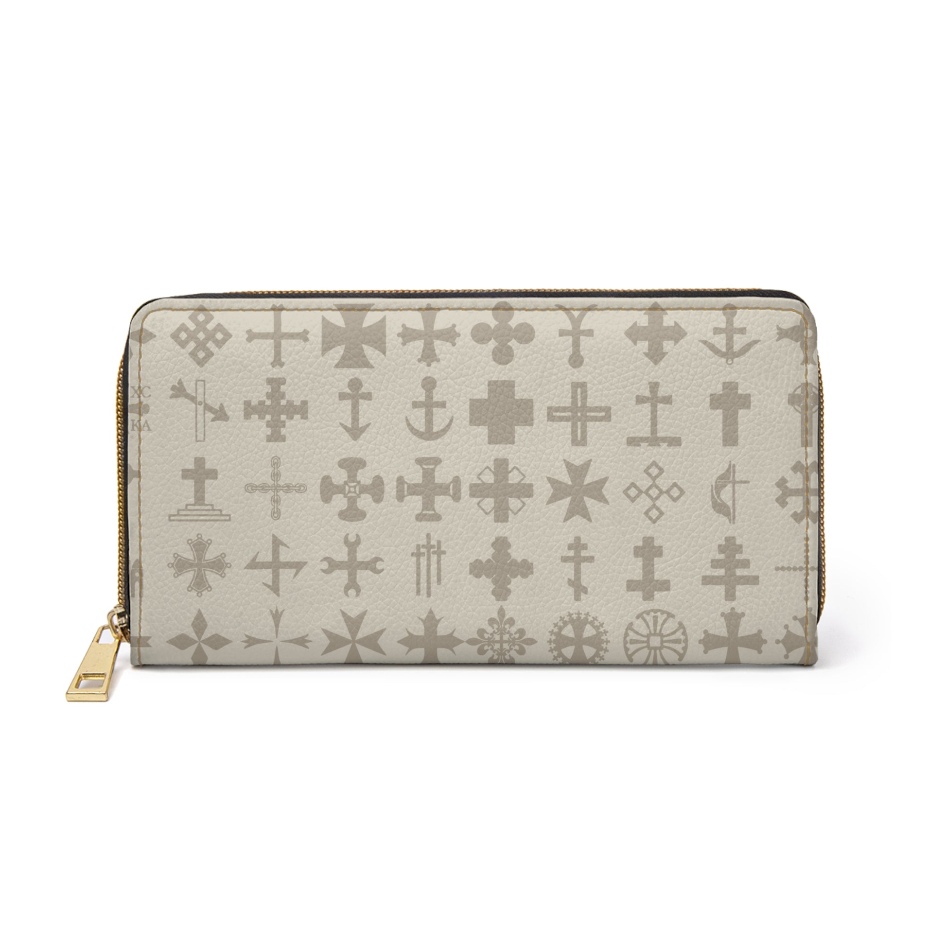 Stylish Cross Print Zipper Wallet | Elegant Storage for Essentials, Minimalist Wallet, Unique Gift, Everyday Use, Travel Accessory