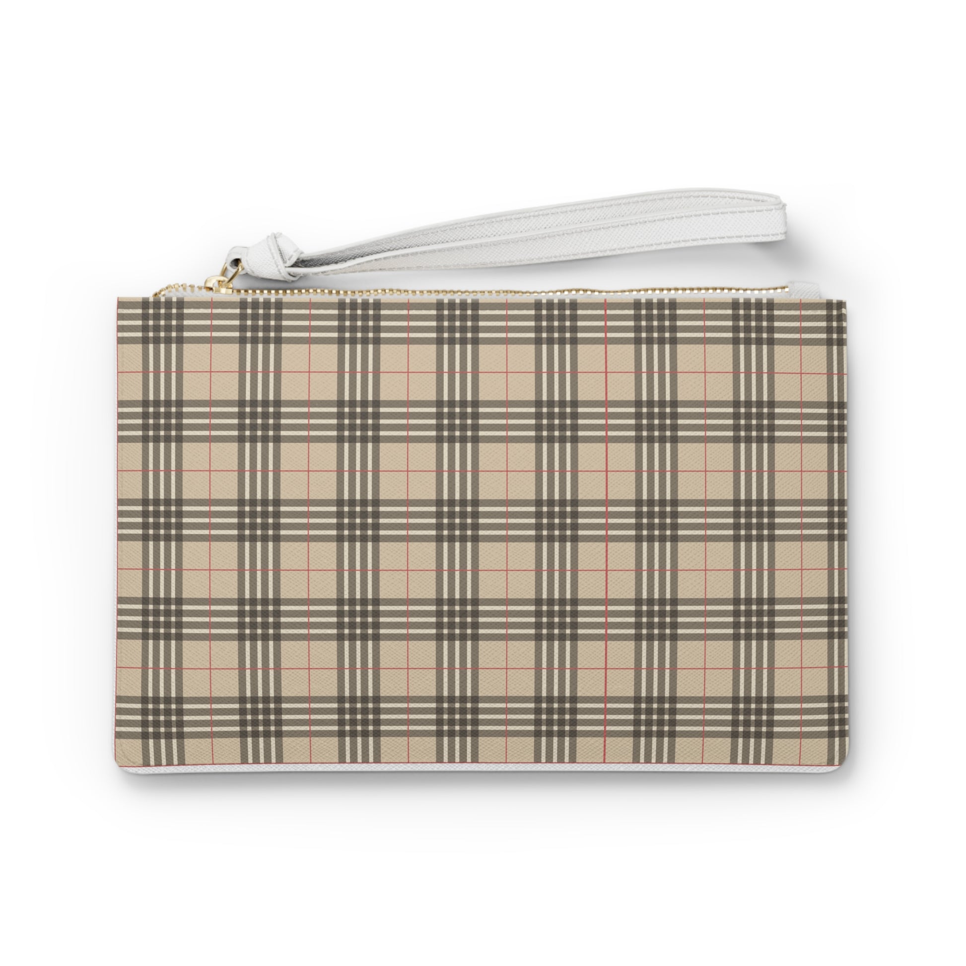 Designer Tan Plaid Clutch Bag  Gift For Her Clutch Bag Gift For Her Clutch Bag Gift For Birthday Coin Purse Gift for Her Best Friend Gift