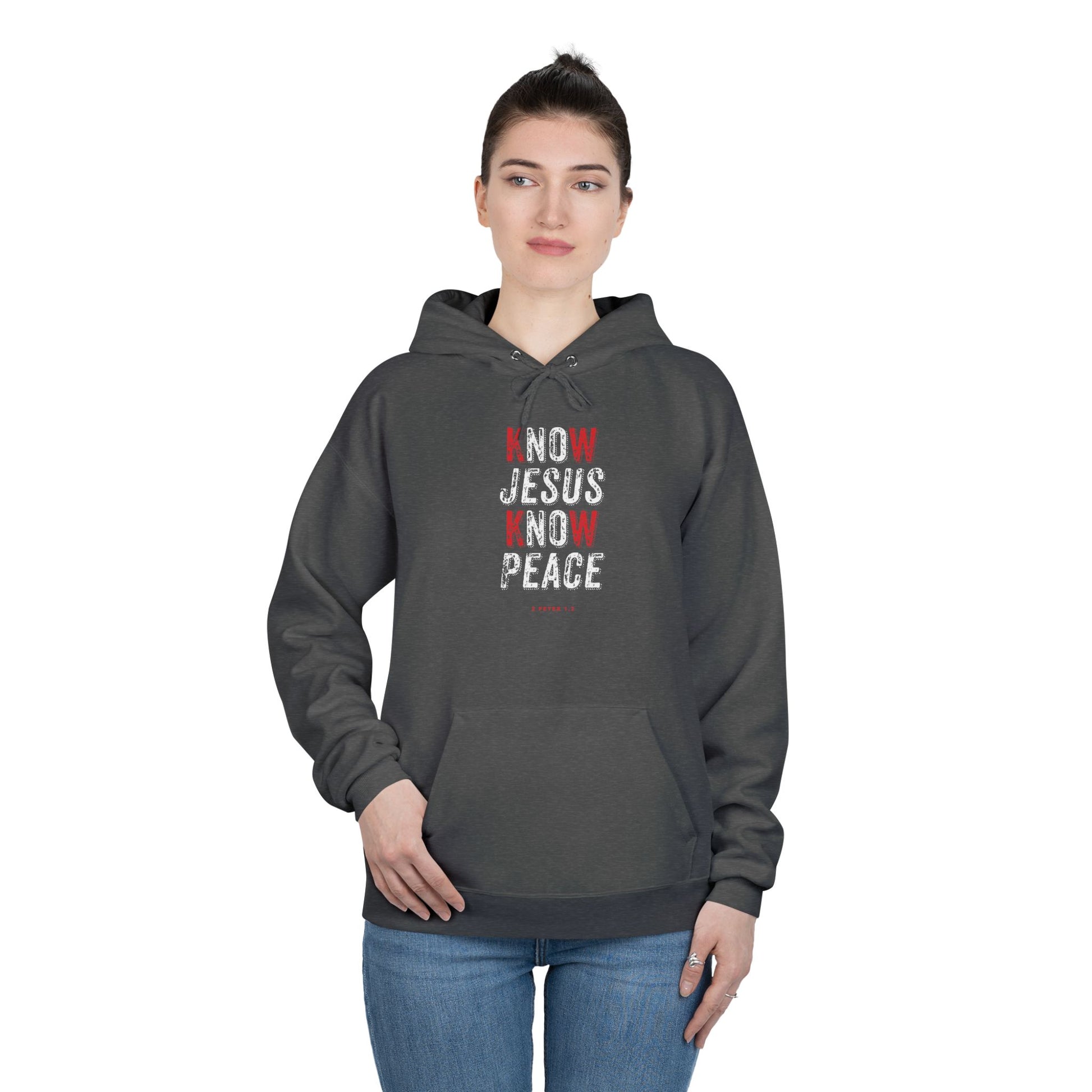 Sweatshirt Hoodie For Christian Men Women Gift For Dad Mom Black Pullover Hoodie Sweatshirt Apparel Know Jesus Know Peace Scripture