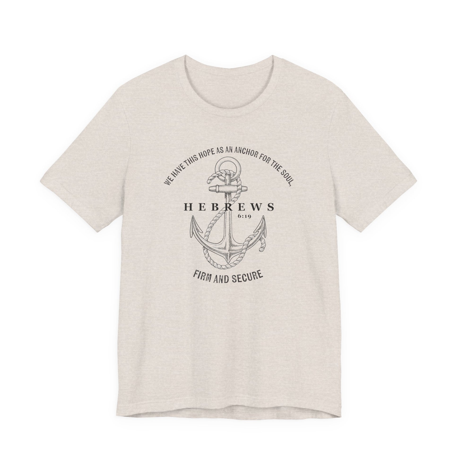 Faith-Inspired Unisex Anchor Tee Hebrews 6:19 Bible Verse Christian Shirt Bible Verse T-Shirt, Religious Outfit Christian Jesus Shirt Religious Gift Shirt