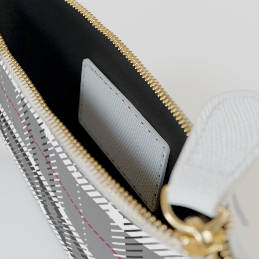 High end Chic Black and White  Plaid Zipper Wallet, Women's Accessories, Cute Organizer, Birthday Gift, Everyday Use, Stylish Purse Chic Gray Plaid Mini Clutch Bag - Stylish and Functional Accessory for Every Occasion