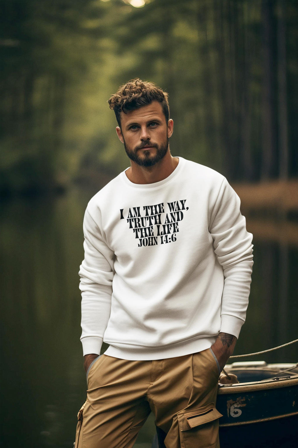 Unisex Sweatshirt Crewneck For Christian Men Women Gift Fashion The Way Bible Verse Shirt Scripture-based fashion Gift For Men women