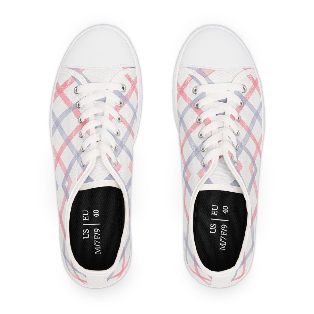Women's Designer Soft Plaid Low Top Sneakers Womens Converse Sneakers Sneakers For Women Low Top Sneakers Canvas Lace Up Girls Ladies Flat