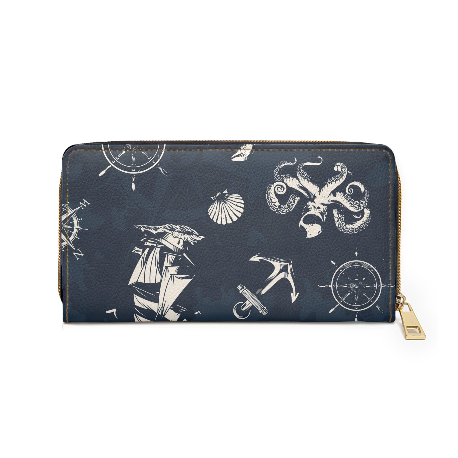 Nautical Zipper Wallet | Sailor's Coin Purse, Ocean-Themed Accessory, Travel Organizer, Gifts for Sea Lovers, Boating Essentials