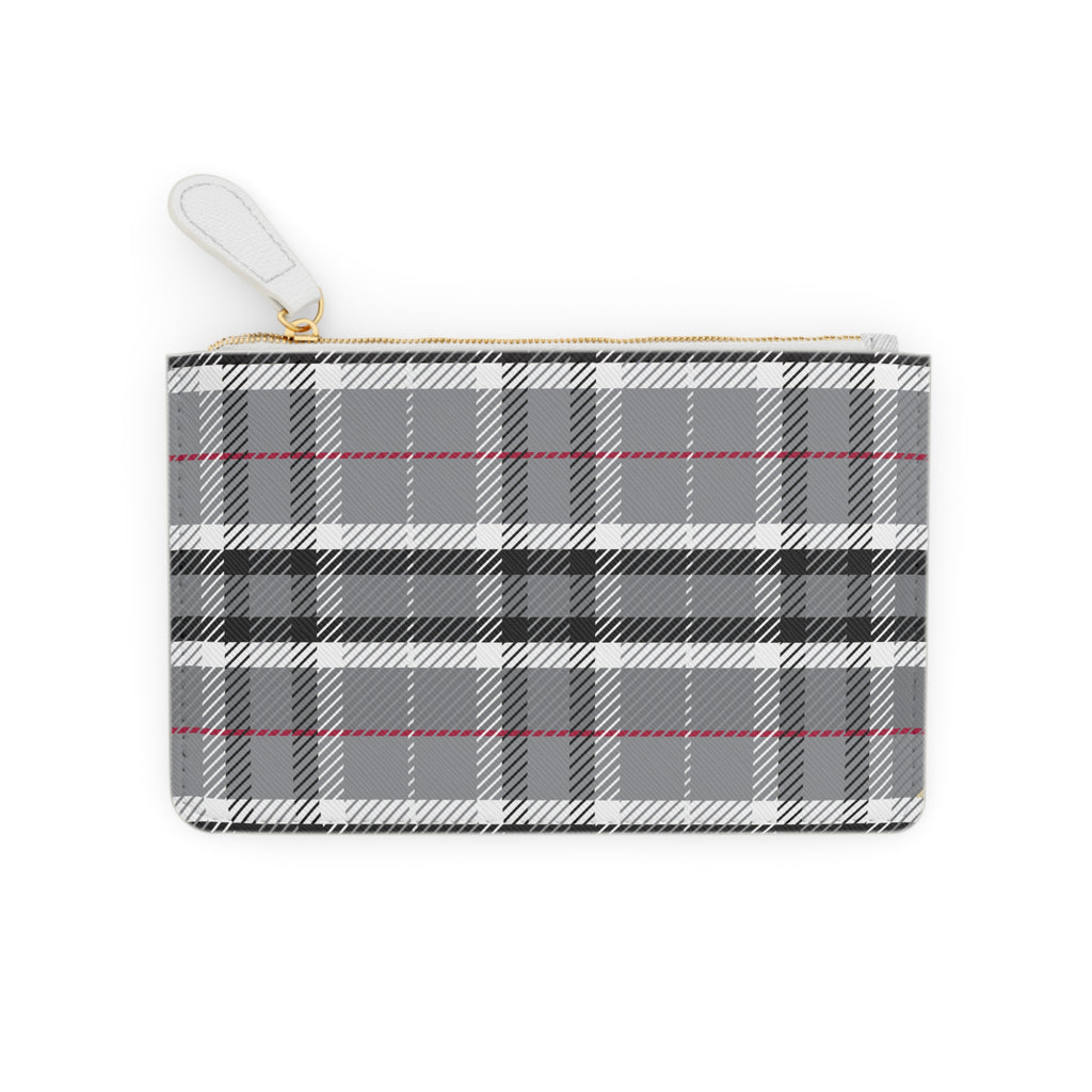 High end Chic Black and White  Plaid Zipper Wallet, Women's Accessories, Cute Organizer, Birthday Gift, Everyday Use, Stylish Purse Chic Gray Plaid Mini Clutch Bag - Stylish and Functional Accessory for Every Occasion