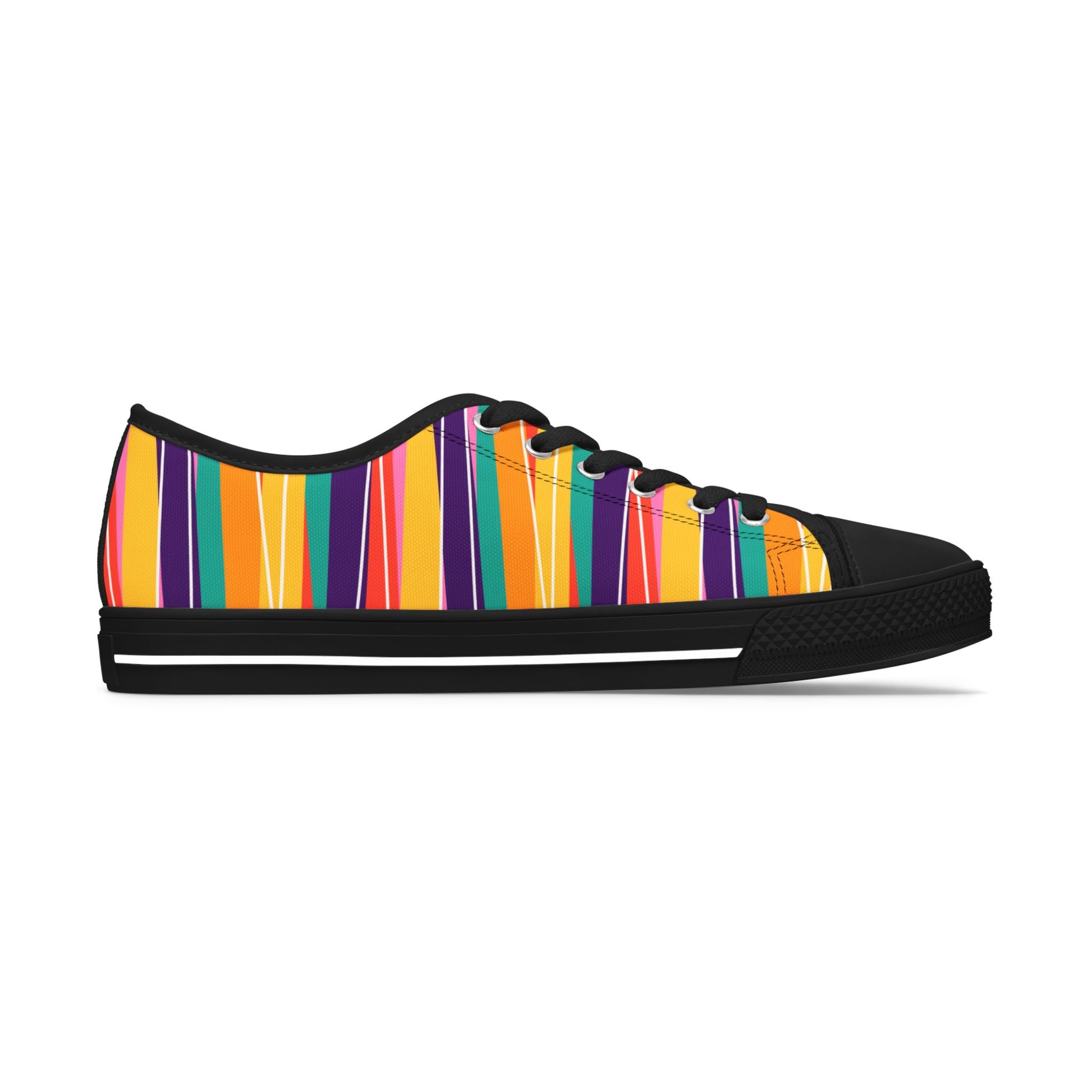 Vibrant Striped Low Top Sneakers for Women Colorful Casual Footwear for Women or Gift