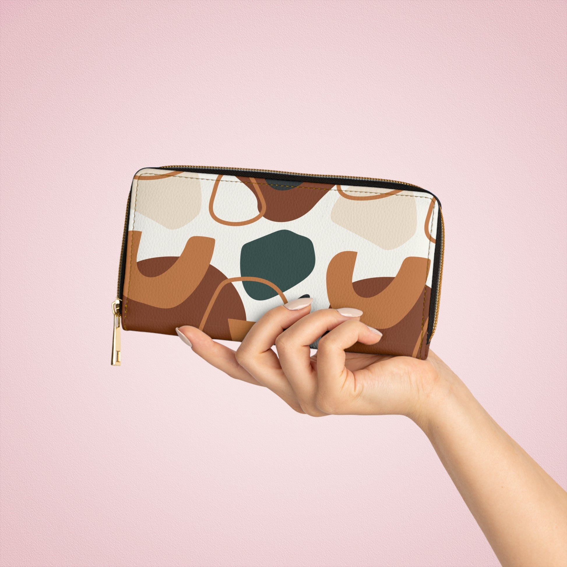 Modern Artistic Zipper Wallet Stylish Designer Purse Modern Clutch,Trendy Accessory for Fashion Lovers Unique Gift Idea for Her Everyday Use