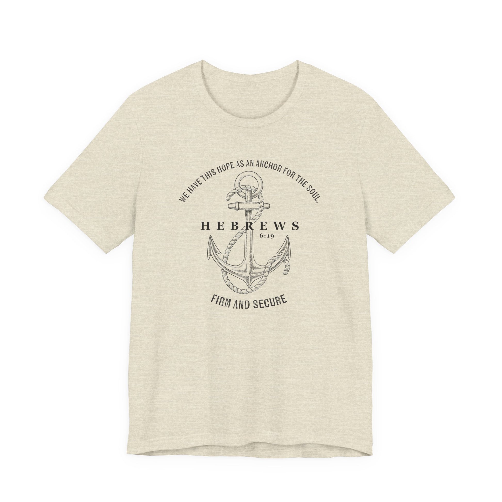 Faith-Inspired Unisex Anchor Tee Hebrews 6:19 Bible Verse Christian Shirt Bible Verse T-Shirt, Religious Outfit Christian Jesus Shirt Religious Gift Shirt