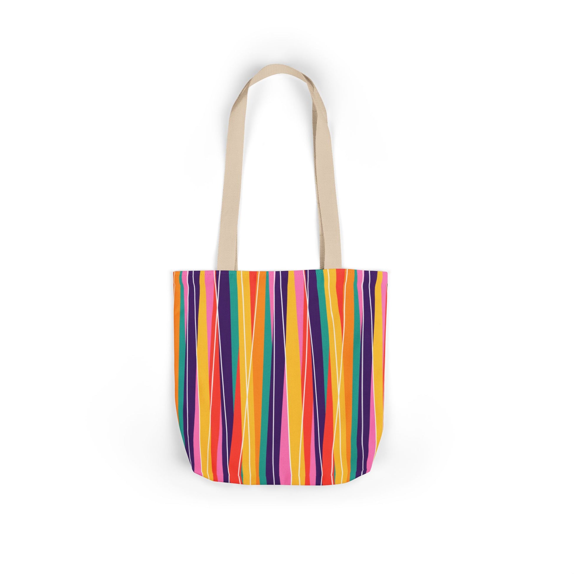 Colorful Striped Canvas Tote Bag, Fun Gift for Beach, Shopping, Travel, Eco-Friendly Bag, Summer Essential, Bright Design