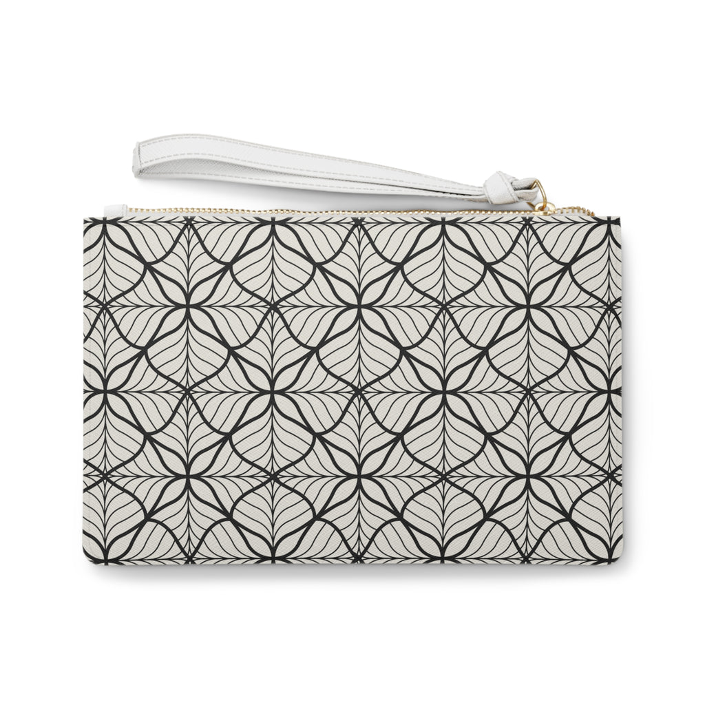 Elegant Leaf Pattern Clutch Bag, Stylish Evening Purse, Chic Makeup Organizer, Gift for Her, Minimalist Fashion Accessory