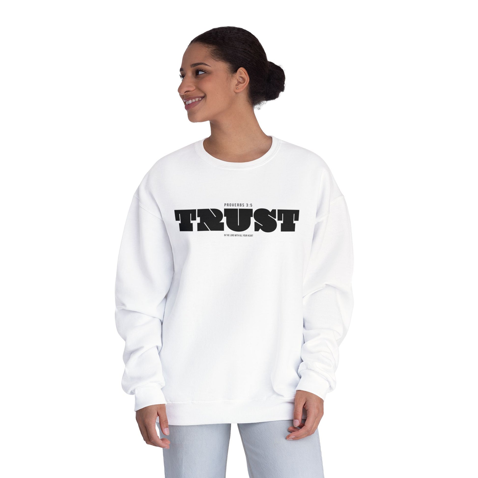Sweatshirt For Christian Men Women Sweatshirt Apparel Gift For Christian Apparel Modern Clothing Trust in the Lord Bible Verse Tee