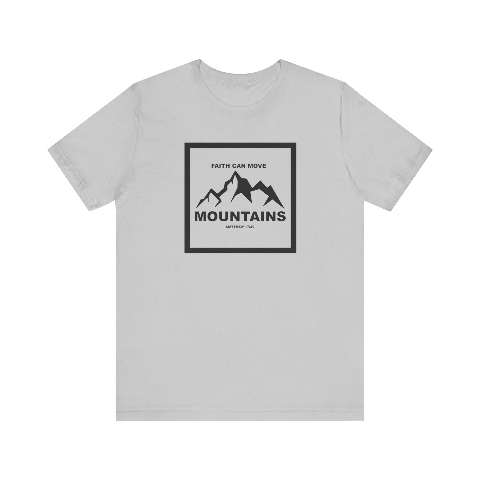 Christian Shirt Bible Verse T-Shirt Religious Outfit Jesus Shirt Inspirational Mountain Graphic Tee  Scripture Bible Verse "Faith Can Move Mountains" Tee For Her Him Gift