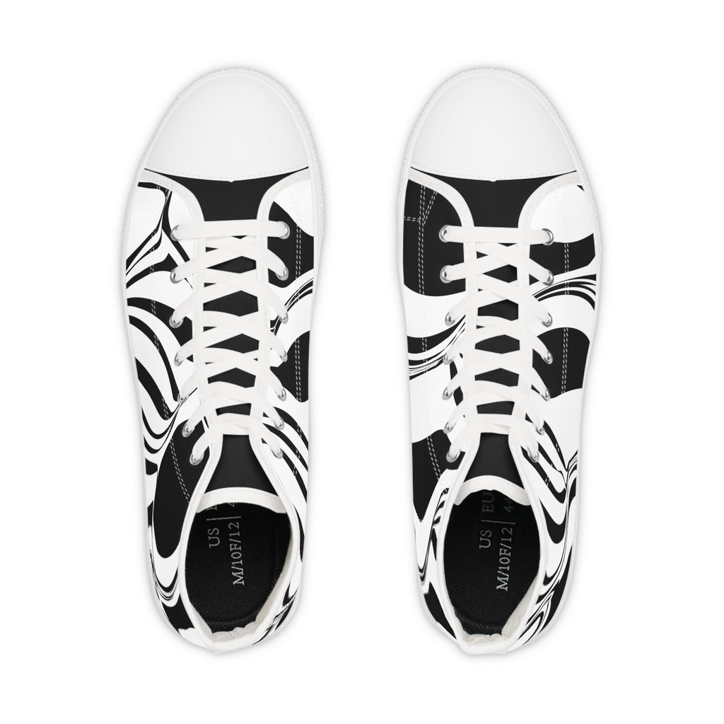 Mens Designer and Stylish Black and White High Top Sneakers for Men