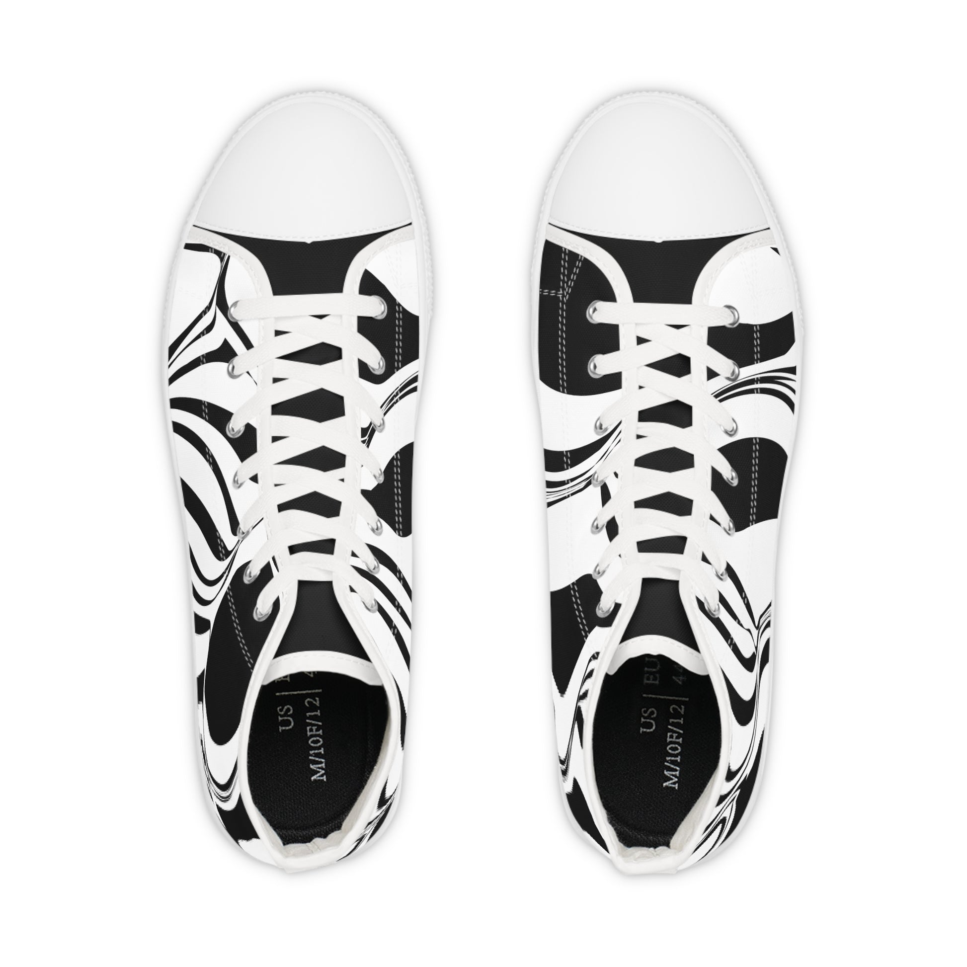 Mens Designer and Stylish Black and White High Top Sneakers for Men