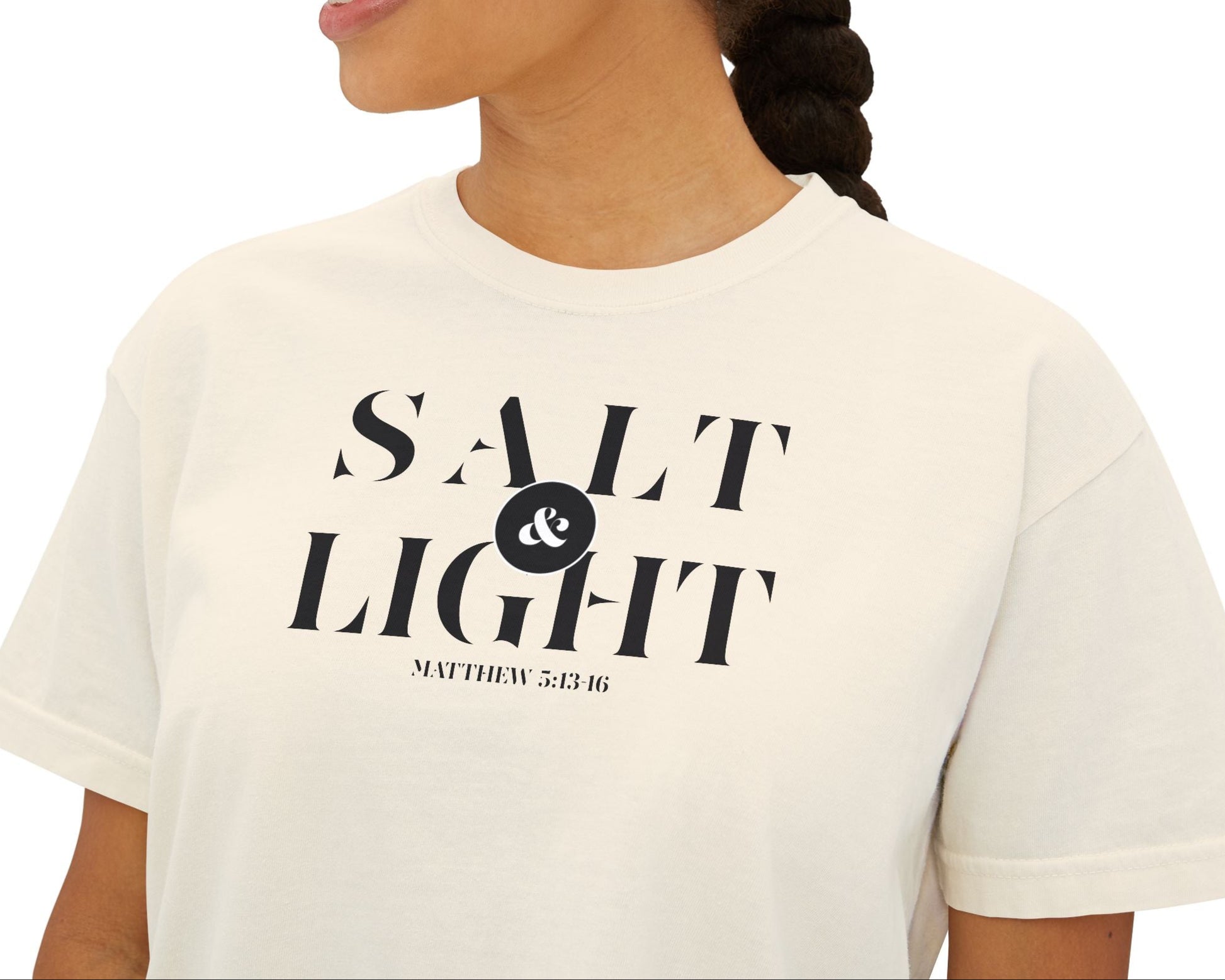 T-shirt Salt and Light Bible Verse T Shirt Christian Apparel Religious Gift Shirt Faith Shirt Clothing Gift For Friend Boxy Tee - Salt & Light Scripture Tee