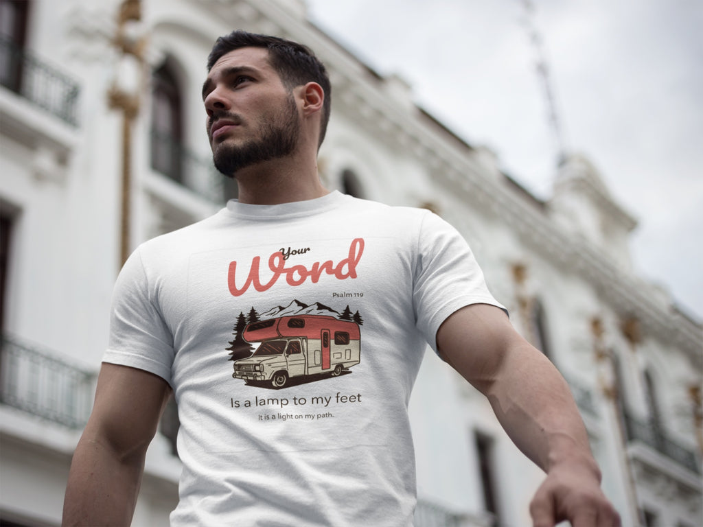 Inspirational Camping Tee Psalm 119, Unisex Ultra Cotton Tee, Perfect for Outdoor Lovers, Faith-Inspired Gift, Summer Road Trip Apparel