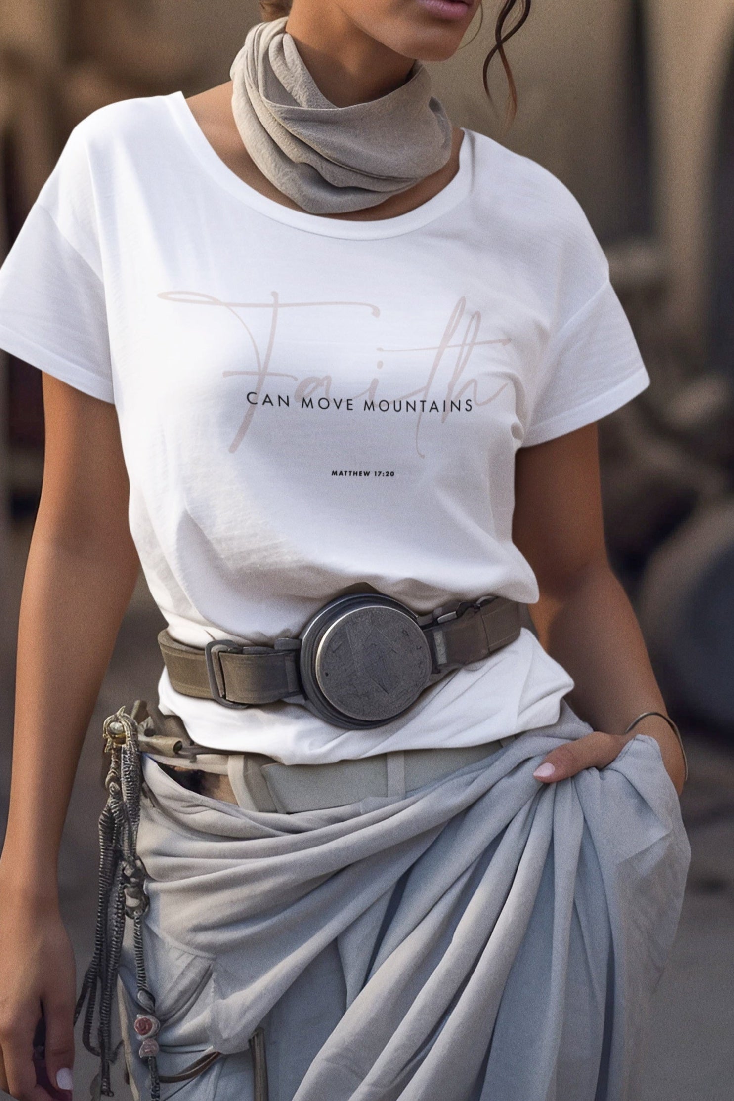 Faith Can Move Mountains Tee for Women Inspirational Quote Shirt for Christian Women or Gift