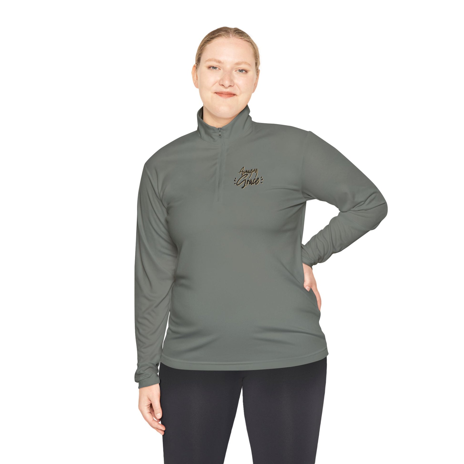 Pullover For Women Christian Gift Mom Fashion Clothing Amazing Grace Graphic Christian Women Quarter Zip Apparel Shirt