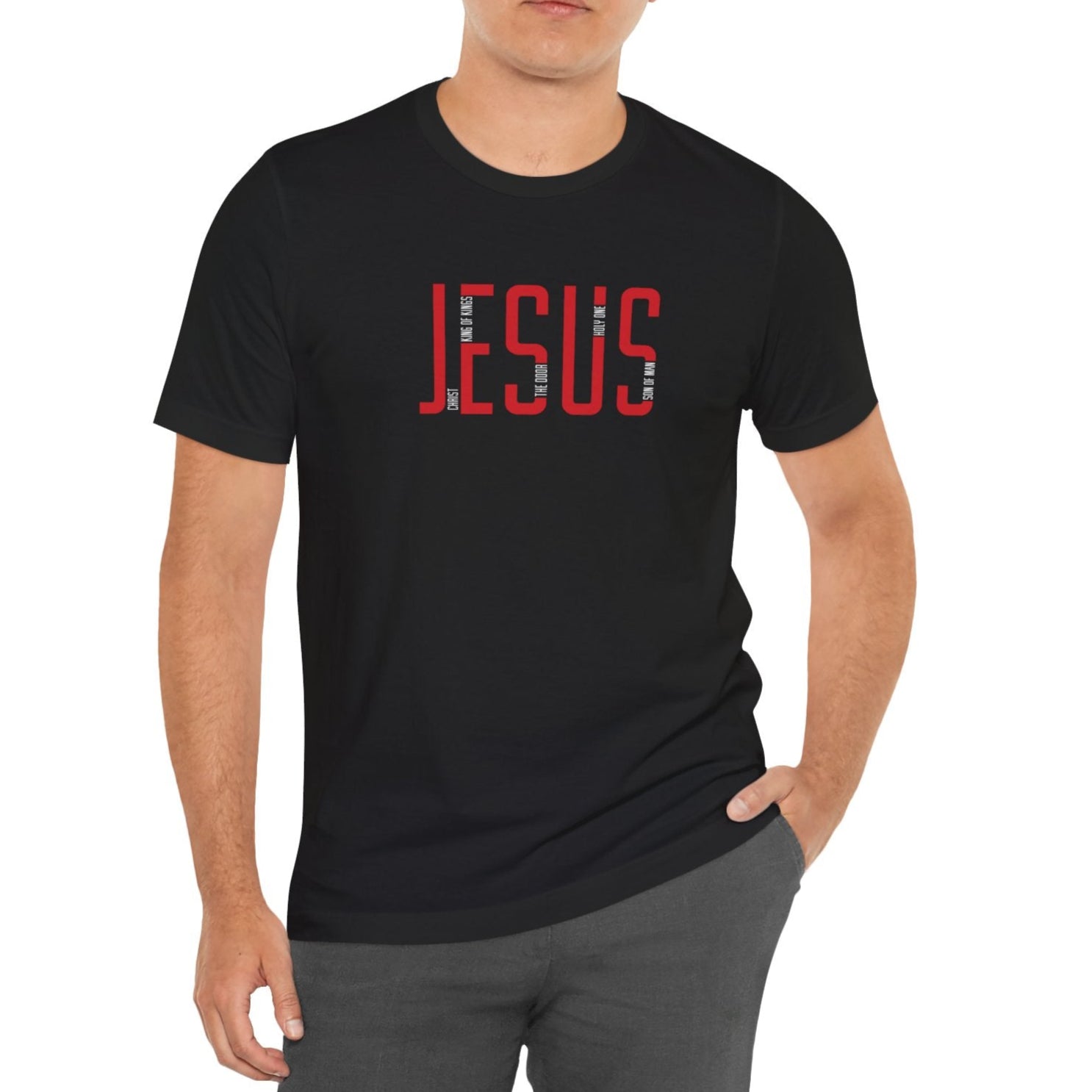 Unisex Jesus Graphic Tee Faith-Inspired Short Sleeve T-Shirt for Religious apparel Christian Mom Dad or Gift
