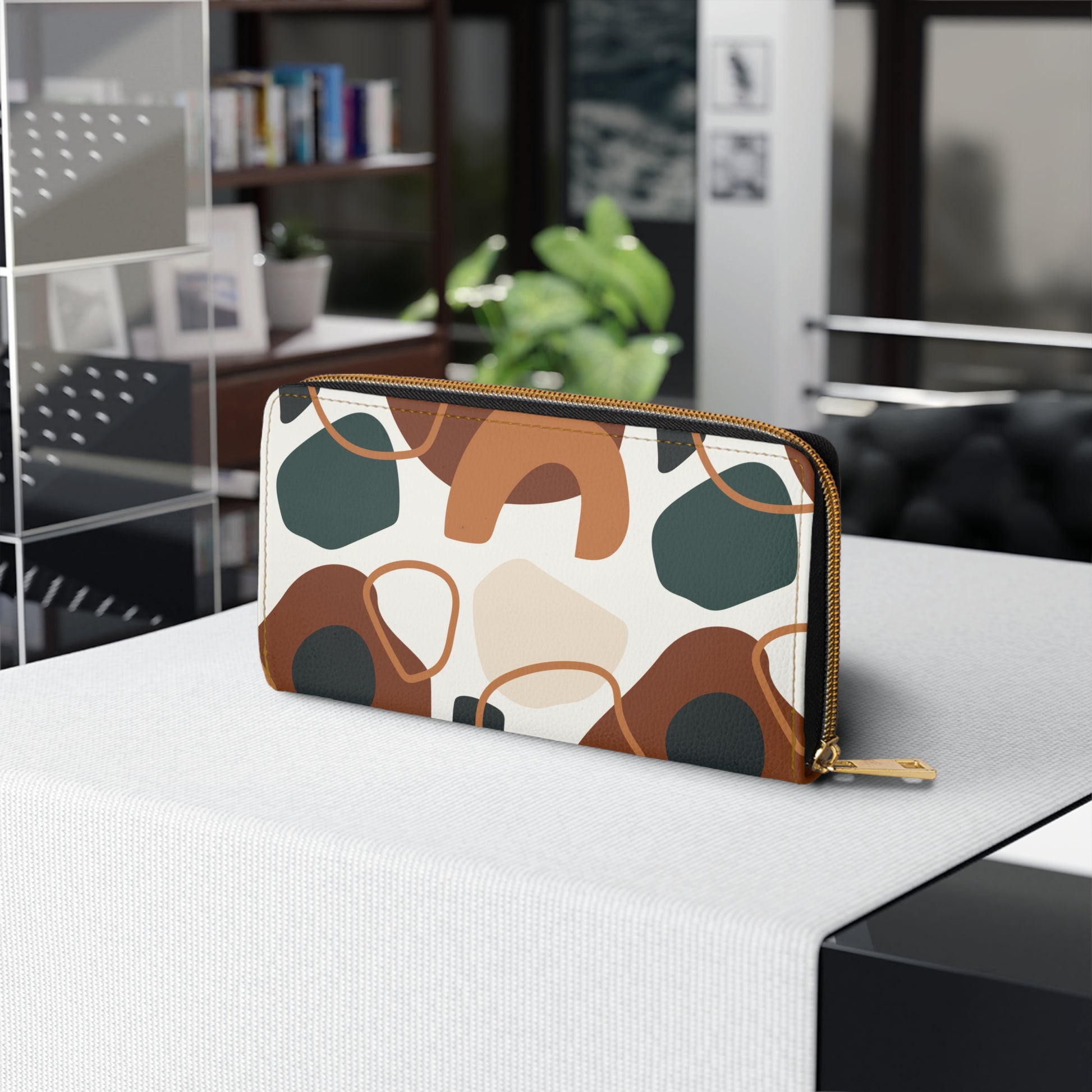 Modern Artistic Zipper Wallet Stylish Designer Purse Modern Clutch,Trendy Accessory for Fashion Lovers Unique Gift Idea for Her Everyday Use