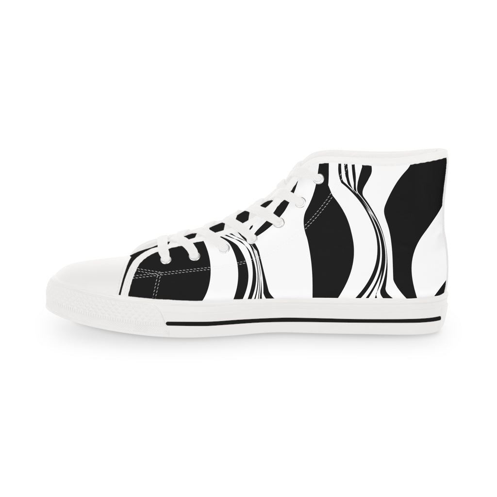 Mens Designer and Stylish Black and White High Top Sneakers for Men
