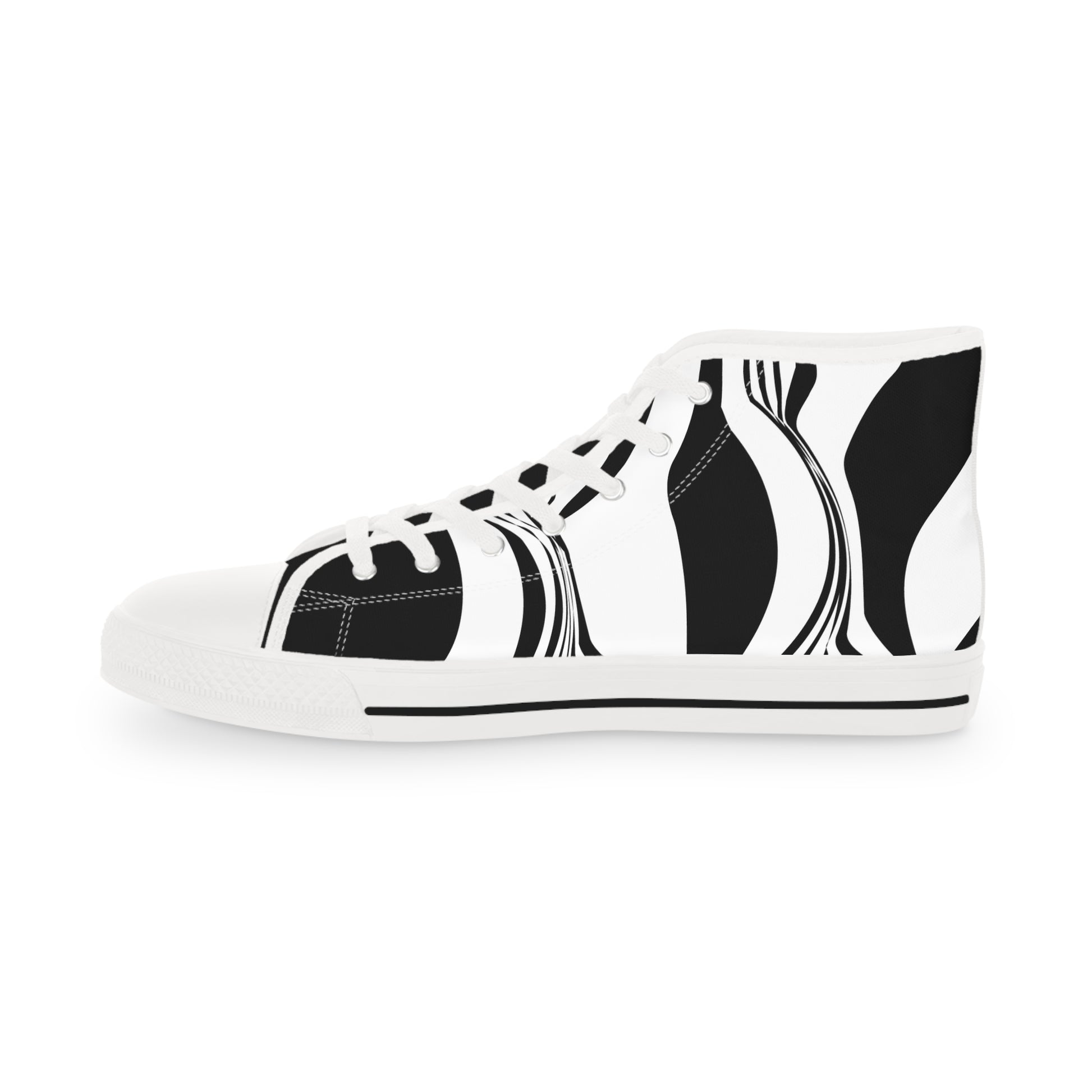 Mens Designer and Stylish Black and White High Top Sneakers for Men