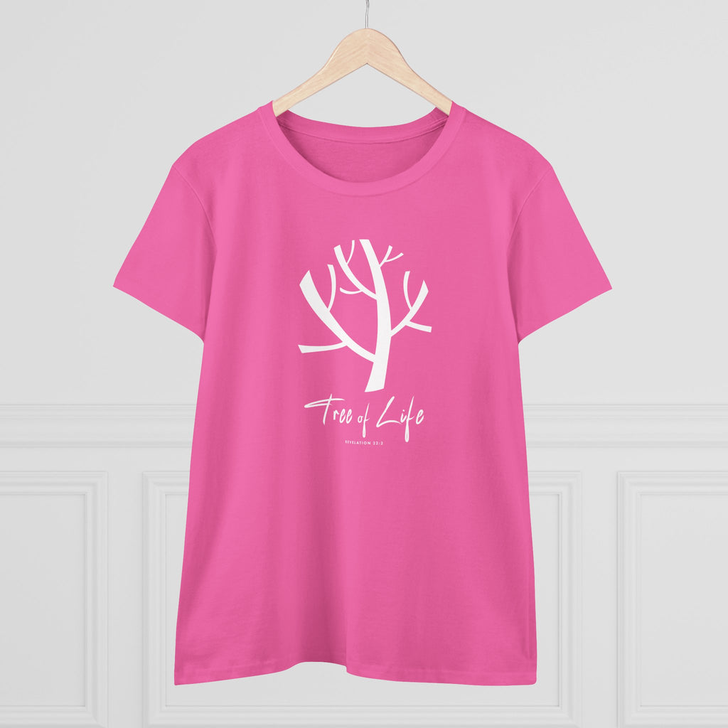 Women's Midweight Cotton Tee Scripture Tree of Life Tee For Her Religious Tshirt Birthday Gift