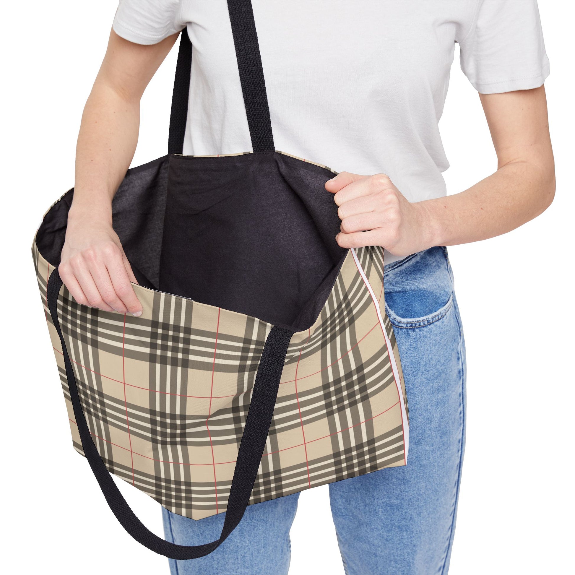 Plaid Weekender Bag Weekender Tote Bag Oversized Bag Lined Beach Tote Lake Trip Bag Travel Great Vacation Spring Break Bag