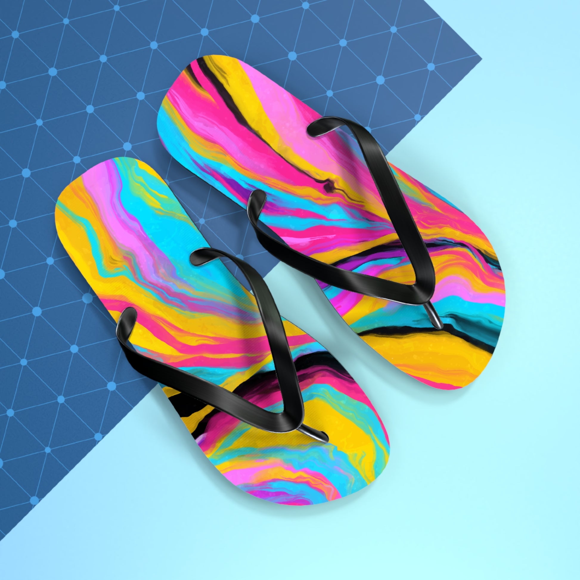 Psychedelic Flip Flops for Him Or Her Beach Sandles Flip Flops Colorful Flip Flops Trendy Design Sandals for Summer Beach & Casual Wear