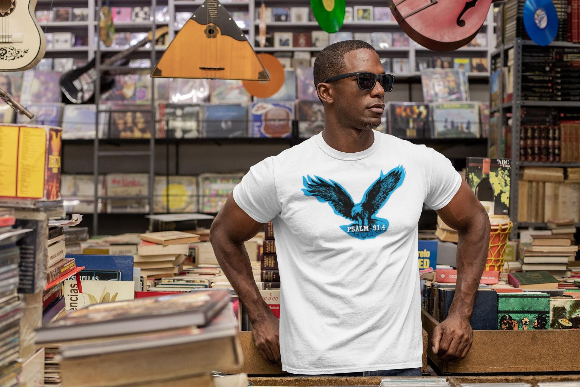 Eagle Tshirt For Men Women Bible Verse Shirt Gift For Mom Dad Jesus-themed apparel Bible Verse Psalm 91 Tee