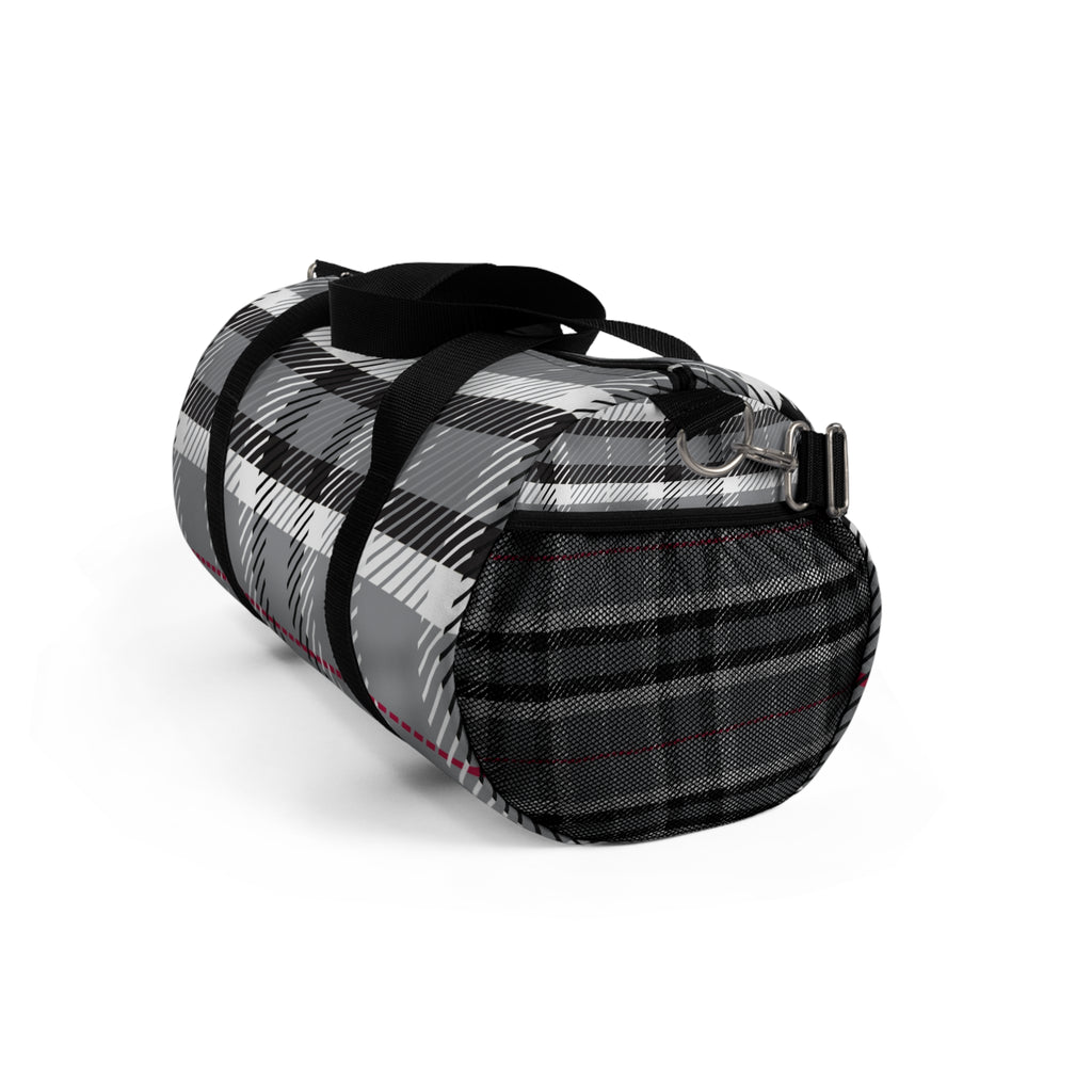 Designer Plaid Print Duffel Bag For Her Travel Bag Gift for Her Best Friend Gift Duffel Bag Modern Gym Yoga Gear for Fitness Enthusiasts Stylish Plaid Duffel Bag for Travel & Gym