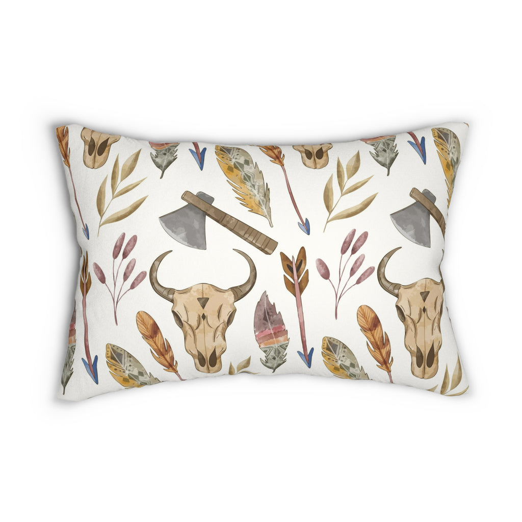Boho Western Lumbar Pillow, Rustic Decor, Farmhouse Accent, Gifts for Cowgirl, Southwestern Style, Cozy Home Textile