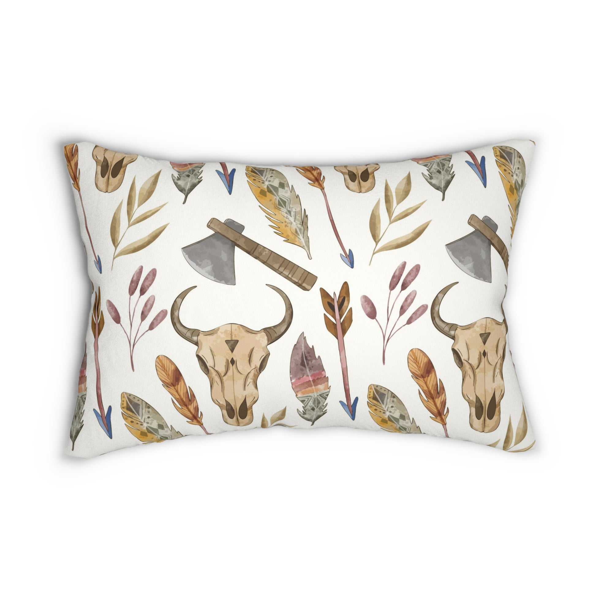 Boho Western Lumbar Pillow, Rustic Decor, Farmhouse Accent, Gifts for Cowgirl, Southwestern Style, Cozy Home Textile