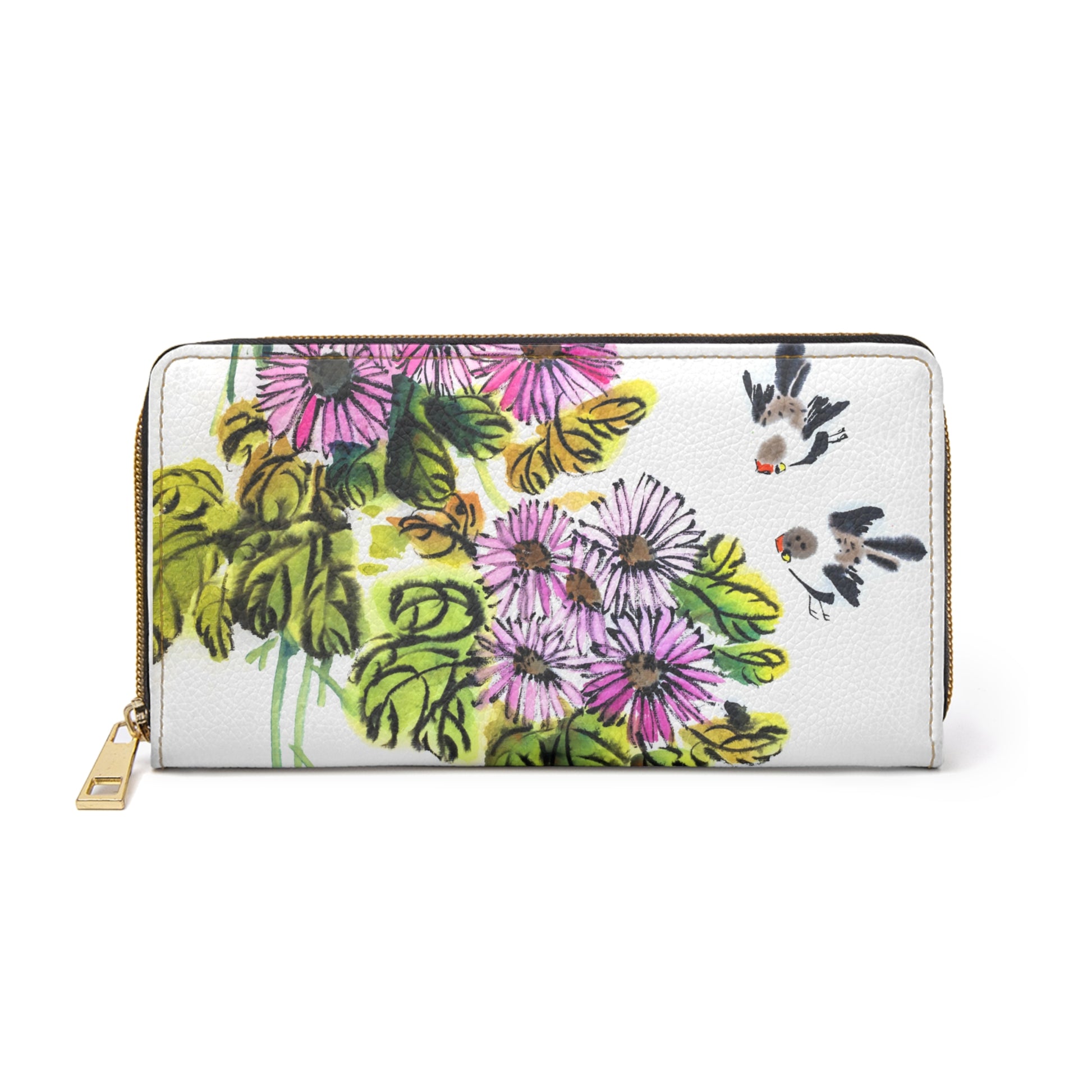 Floral Zipper Wallet Vibrant Blossom Wallet, Spring Accessory, Birthday Gift, Stylish Organizer, Everyday Essentials
