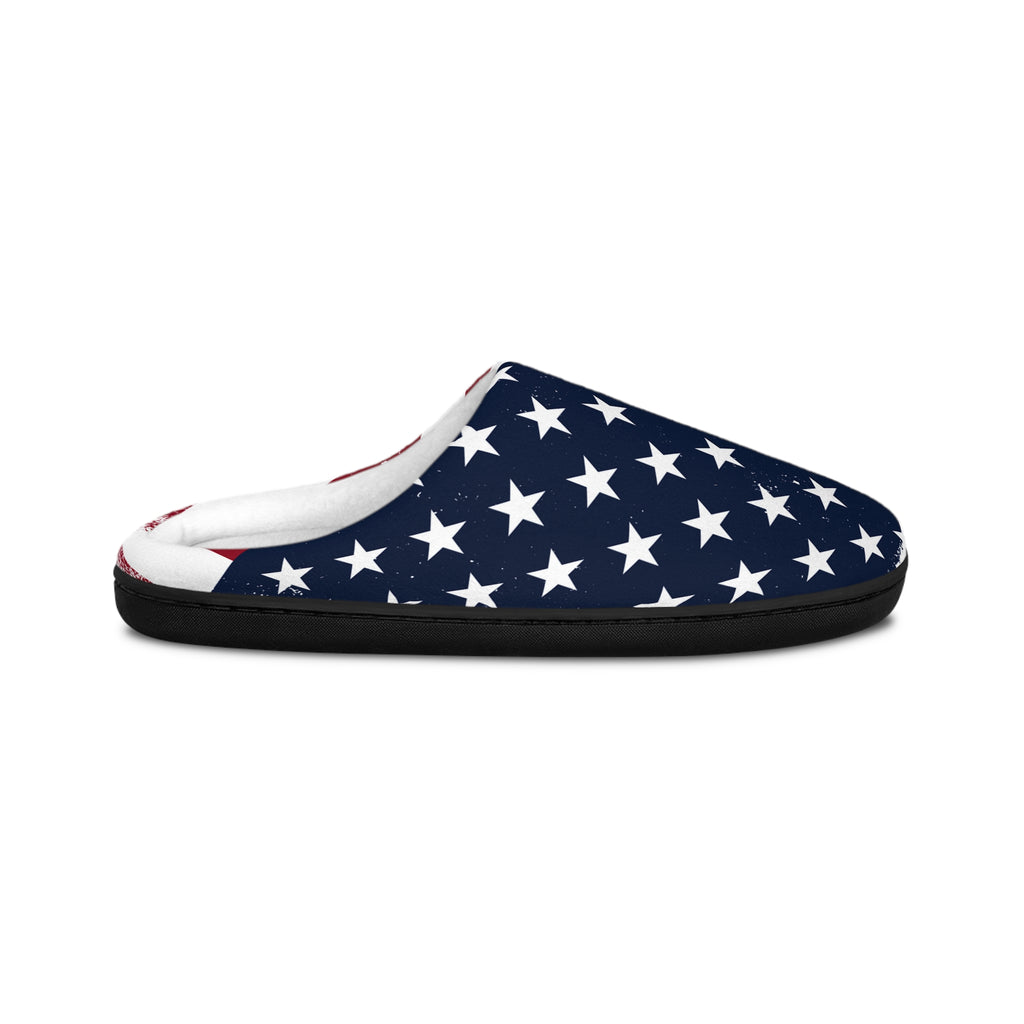 Cozy Women’s Indoor Slippers - American Flag Design USA Slippers stars and stripes  patriotic symbol and national emblem
