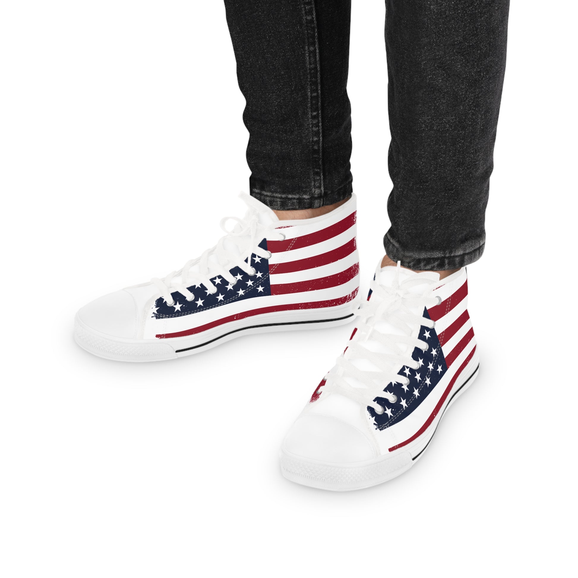 Mens Designer Patriotic High Top Sneakers for Men USA Flag Design Mens Sneakers high top sneaker