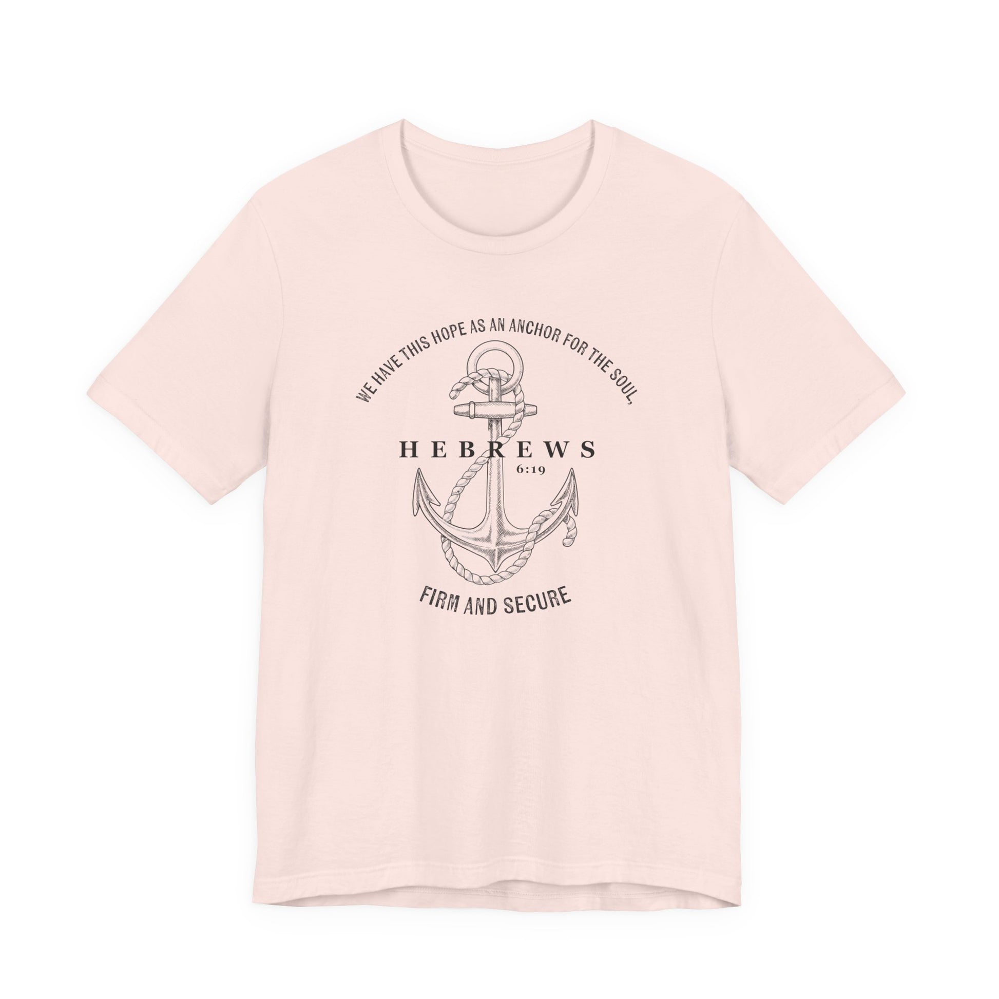 Faith-Inspired Unisex Anchor Tee Hebrews 6:19 Bible Verse Christian Shirt Bible Verse T-Shirt, Religious Outfit Christian Jesus Shirt Religious Gift Shirt