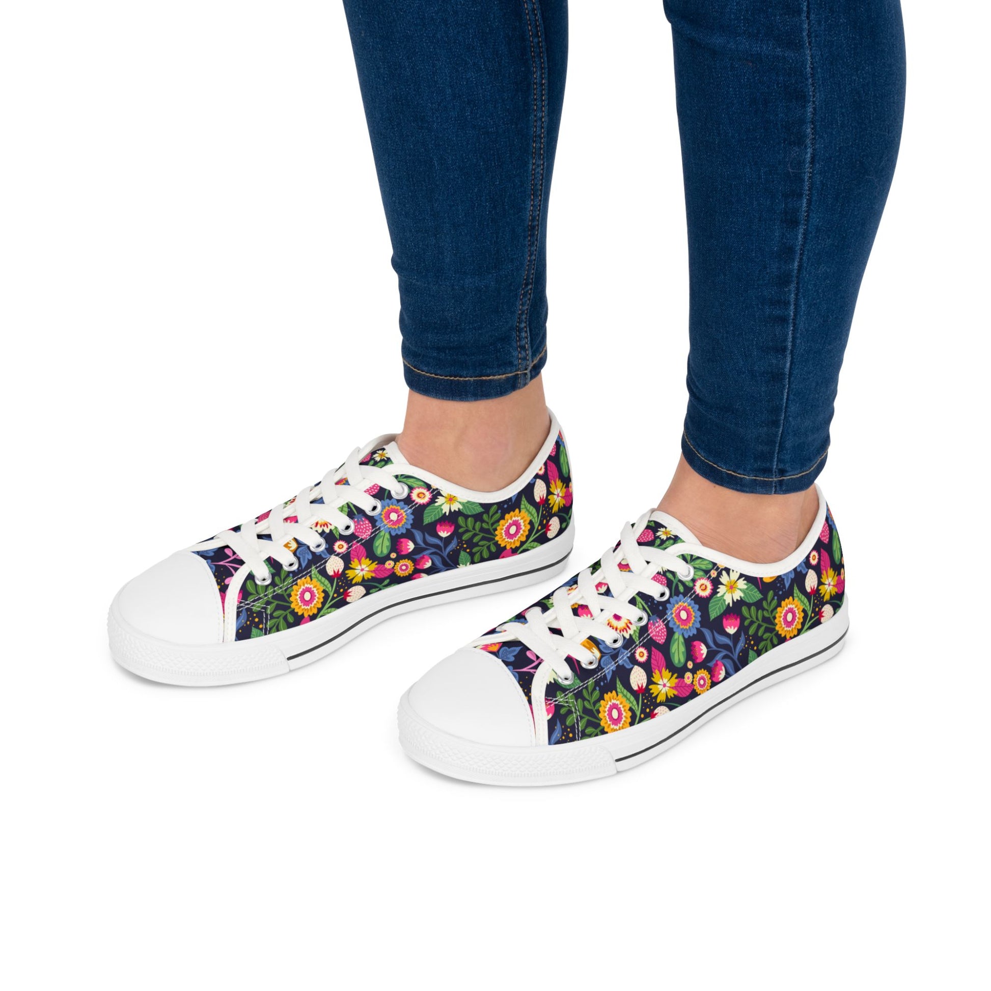 Women's Designer Floral Low Top Sneakers Womens Converse Sneakers Sneakers For Women Low Top Sneakers Canvas Lace Up Girls Ladies Flat