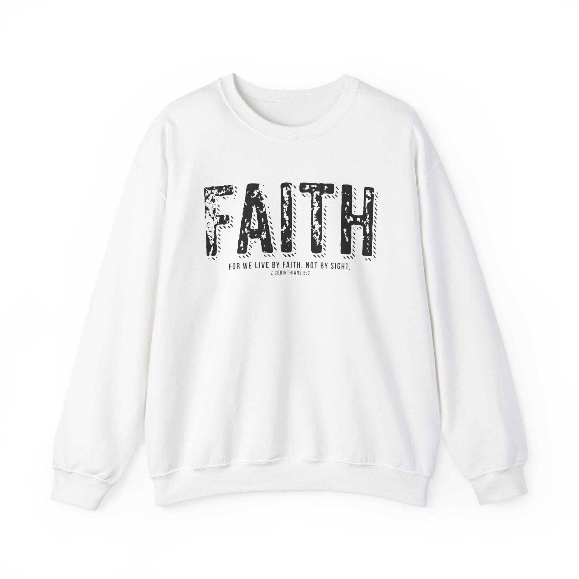 Unisex Bible Verse Sweatshirt Christian Sweatshirt For Faith Sweatshirt For Religious Apparel Bible verse For We Live By Faith Graphic Tee