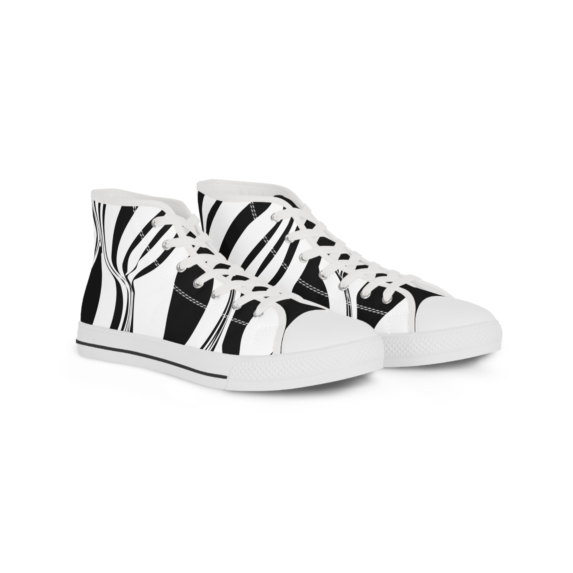 Mens Designer and Stylish Black and White High Top Sneakers for Men