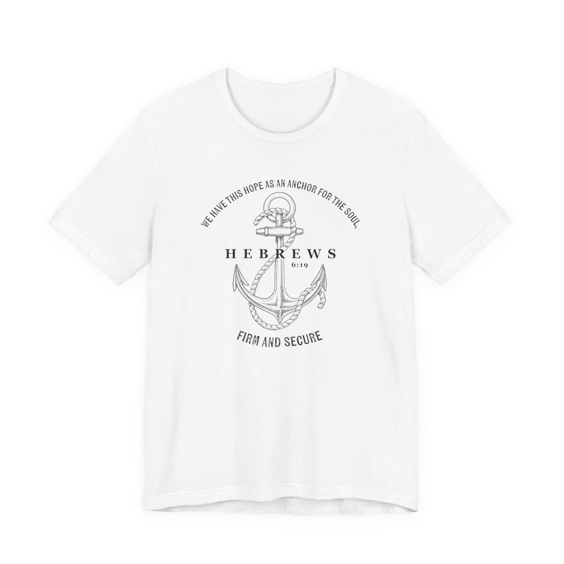Faith-Inspired Unisex Anchor Tee Hebrews 6:19 Bible Verse Christian Shirt Bible Verse T-Shirt, Religious Outfit Christian Jesus Shirt Religious Gift Shirt