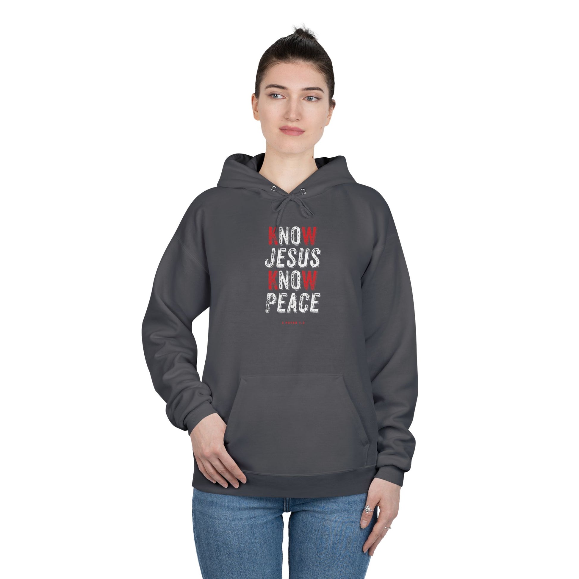 Sweatshirt Hoodie For Christian Men Women Gift For Dad Mom Black Pullover Hoodie Sweatshirt Apparel Know Jesus Know Peace Scripture