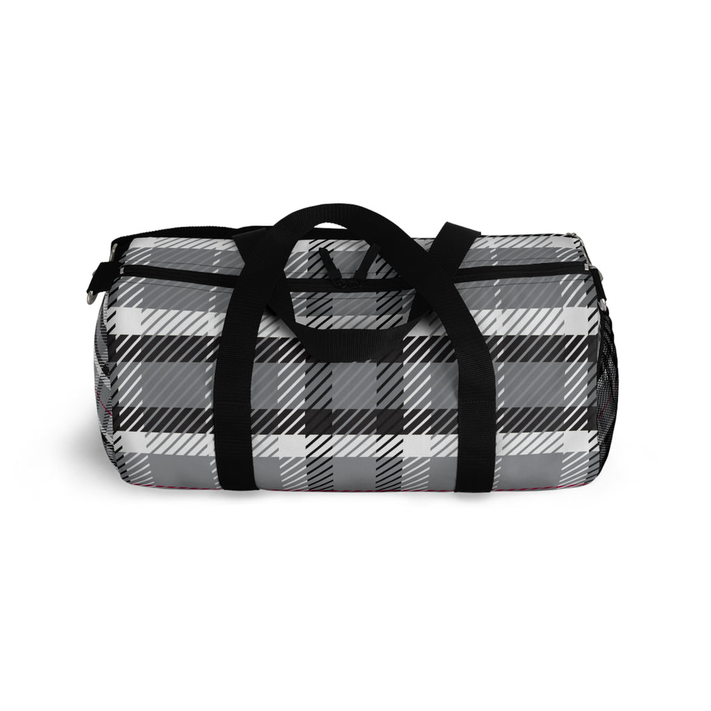 Designer Plaid Print Duffel Bag For Her Travel Bag Gift for Her Best Friend Gift Duffel Bag Modern Gym Yoga Gear for Fitness Enthusiasts Stylish Plaid Duffel Bag for Travel & Gym