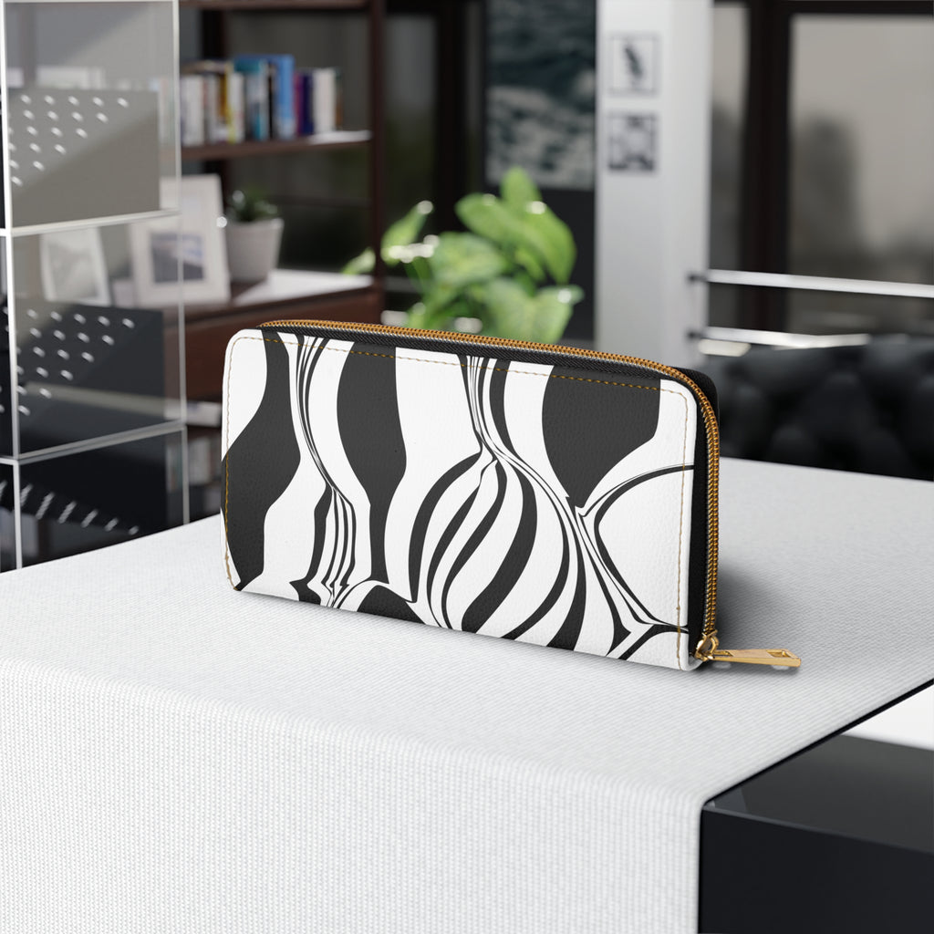 Modern Black and White Chic Zipper Wallet Minimalist Wallet Stylish Coin Purse Trendy Gift for Her Fashion Accessory for Everyday