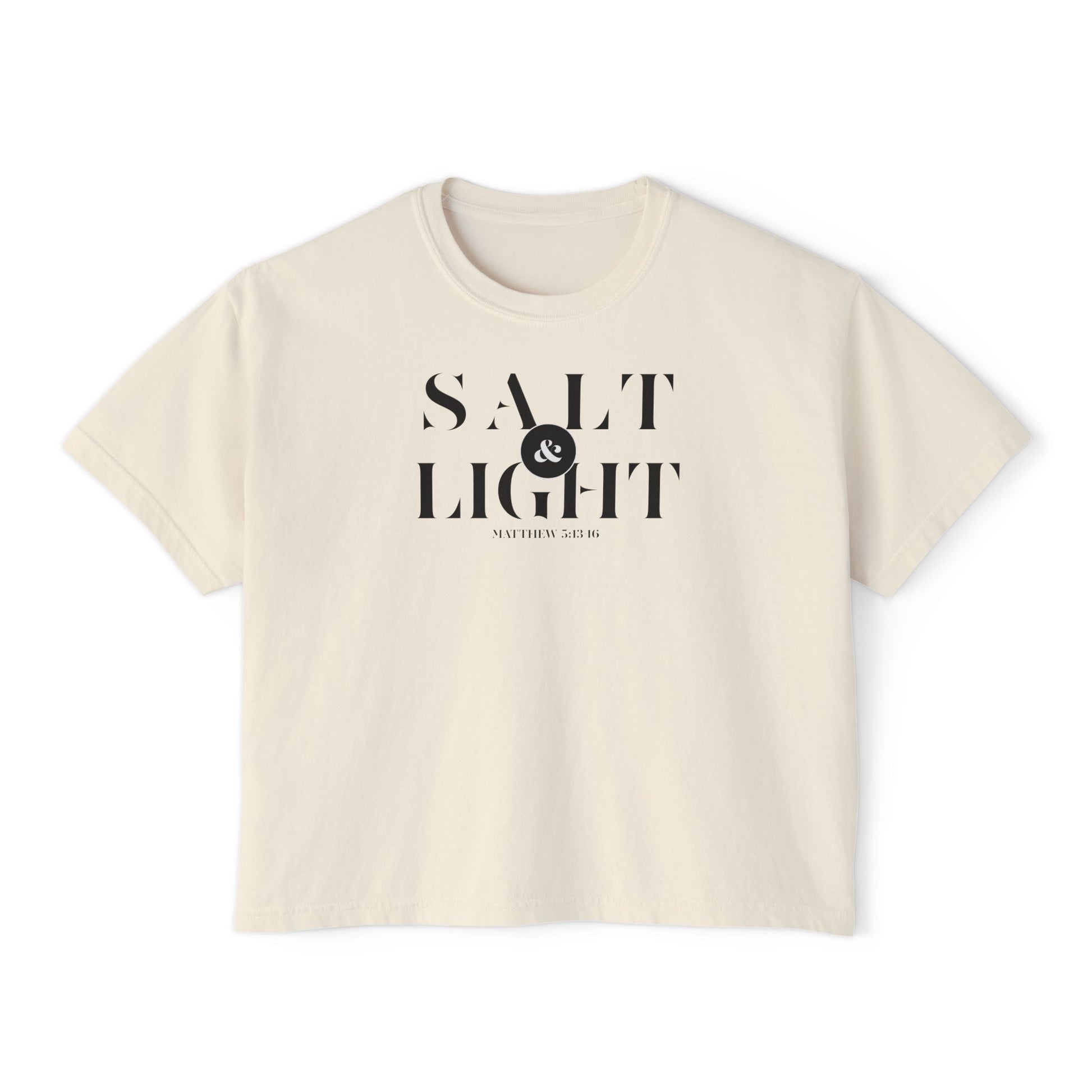 T-shirt Salt and Light Bible Verse T Shirt Christian Apparel Religious Gift Shirt Faith Shirt Clothing Gift For Friend Boxy Tee - Salt & Light Scripture Tee