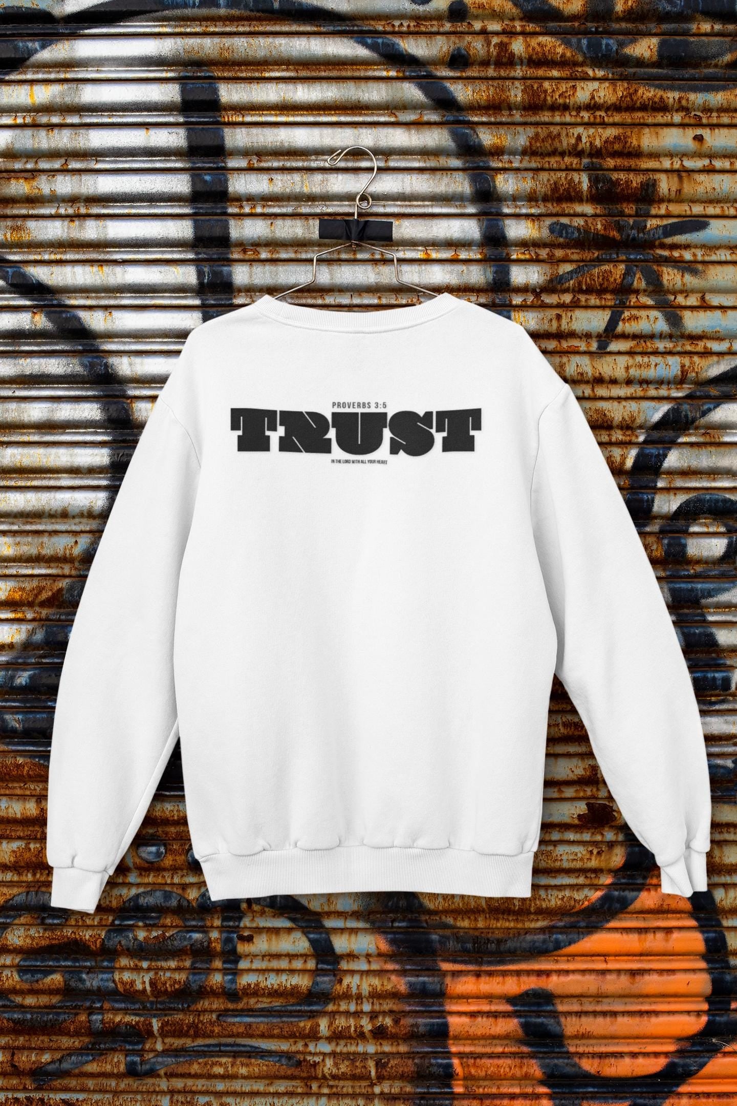 Unisex Sweatshirt For Christian Men Women Sweatshirt Apparel Gift For Christian Apparel Modern Clothing Trust in the Lord Bible Verse Tee