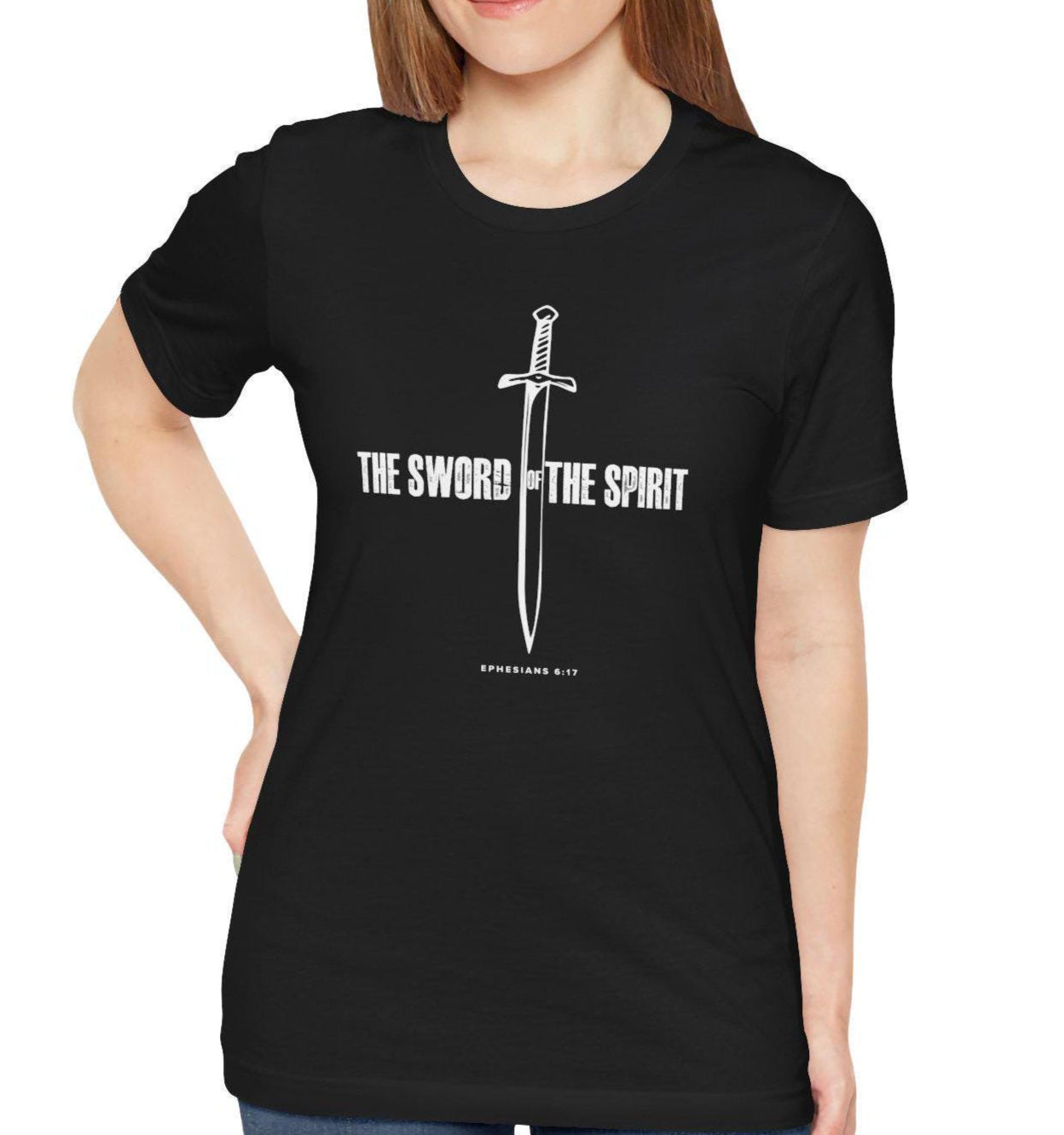 Christian Tshirt For Christian Men Women Short Sleeve Tee, Christian Apparel Bible Verse The Sword of the Spirit Scripture Graphic Tee