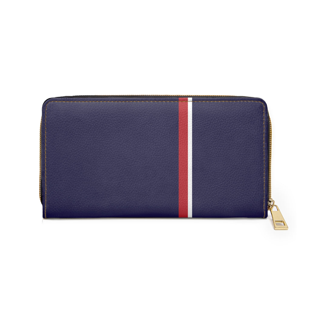 Navy Stripe Zipper Wallet Stylish Clutch, Gifts for Her, Everyday Organizer, Travel Accessory, Modern Purse
