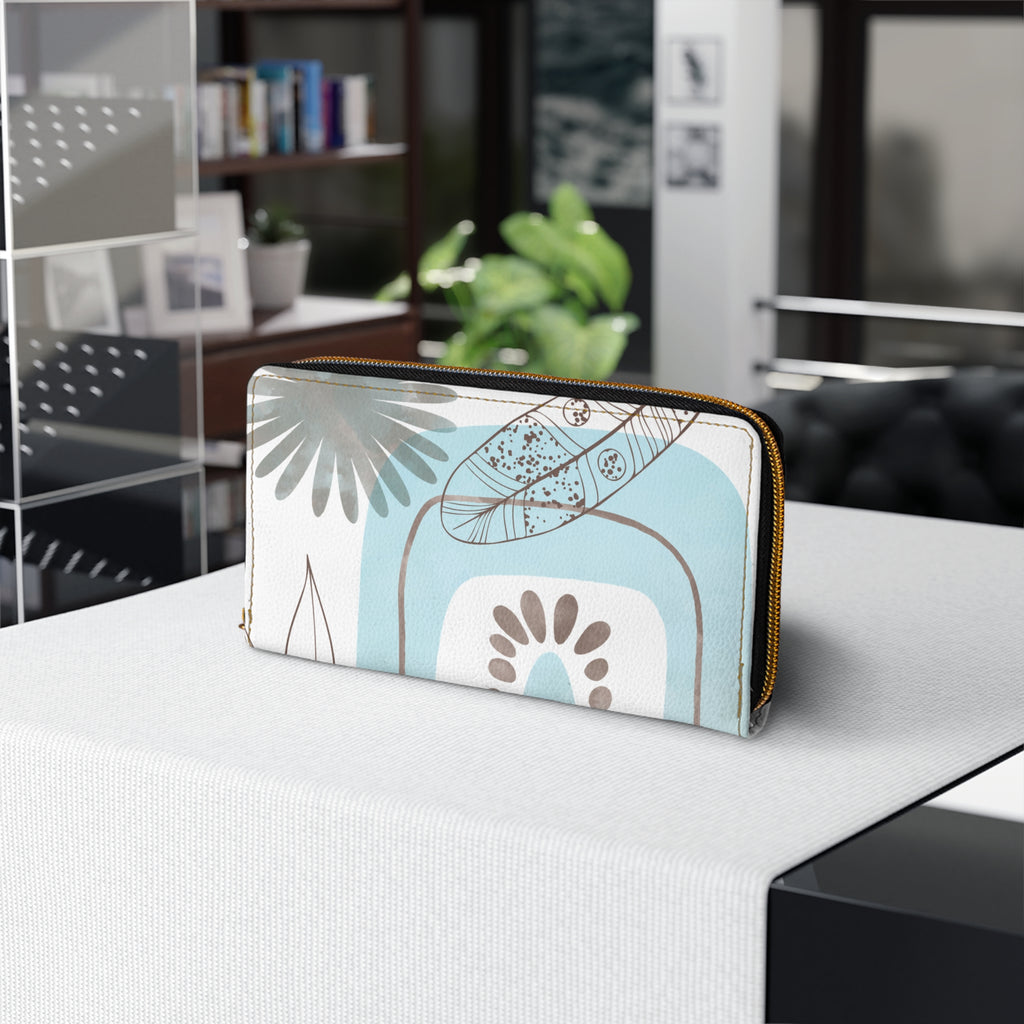 Mod Elegant Abstract Pattern Zipper Wallet, Modern Clutch for Women, Stylish Purse, Gift for Her, Minimalist Accessory